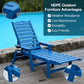 HDPE Chaise Lounge Chair Outdoor with Adjustable Backrest