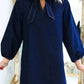 Able - Bow Tie Collar Long Sleeve Dress