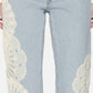 Frame - Crochet High Rise Vertical Crop Jeans