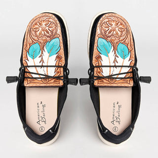 American Darling - Women's Hand Tooled Genuine Leather Slip-on Shoe