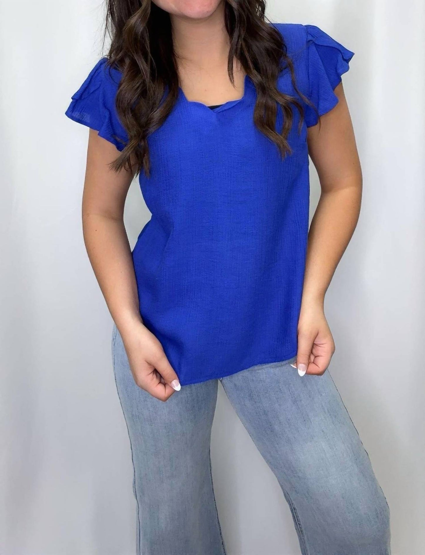 Blu Pepper - V-neck Scallop Top
