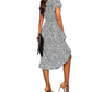 Ninexis - 3/4 Sleeve Tier Print Dress