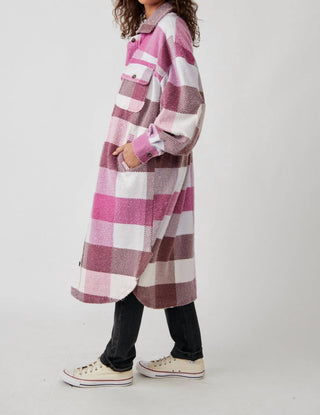 Free People - Jaqueta longa xadrez