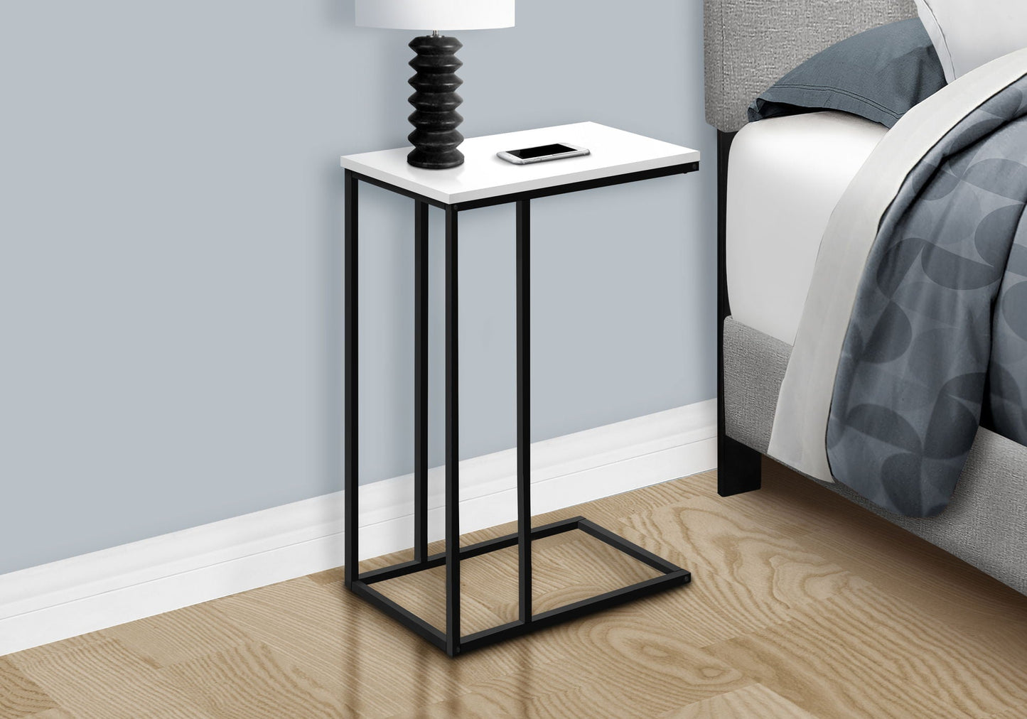 Accent Table, C-Shaped, Space-Saving Functionality
