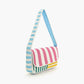 America & Beyond - Women's Candy Stripes Embellished Shoulder Bag