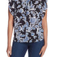 Vince Camuto - Flutter Sleeve Floral Print Keyhole Blouse