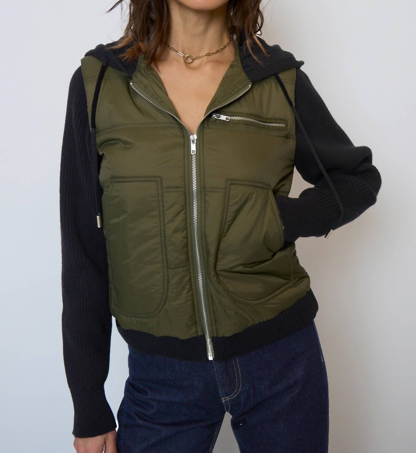 Central Park West - BRADY HOODED SWEATER SLEEVE JACKET