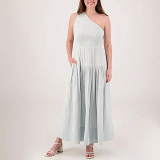 Elan - Vestido longo franzido de um ombro só