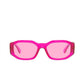 Versace - Geometric Plastic Sunglasses with Pink Lens