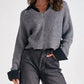 Elan - V-neck Attached Collar Sweater