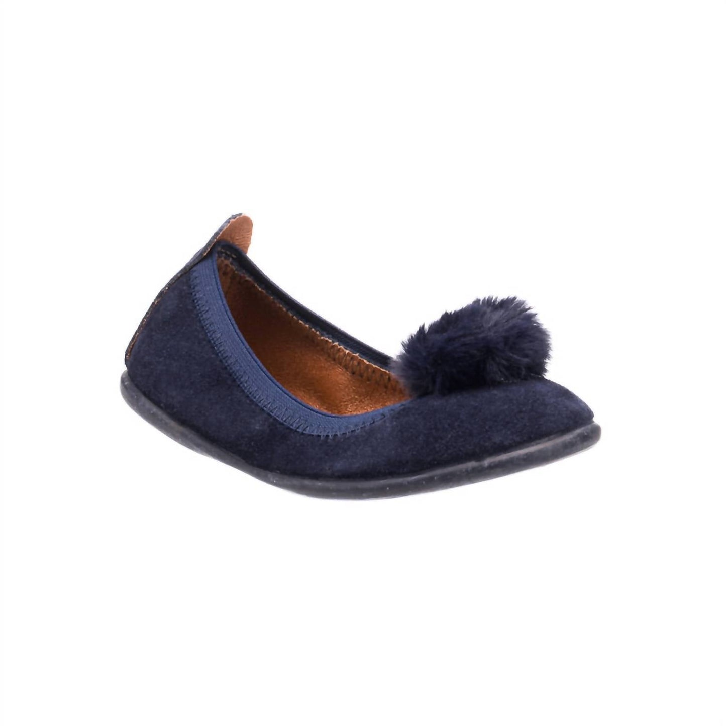 Elephantito - Girl's Suede Pom Pom Ballerina Shoe