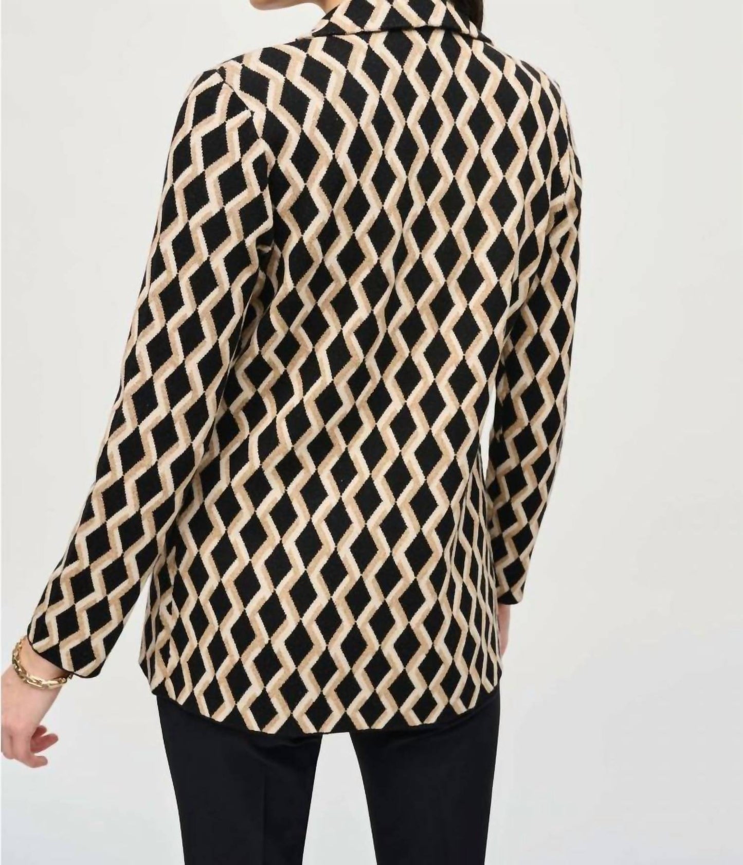 Joseph Ribkoff - Geometric Print Open Front Blazer Jacket