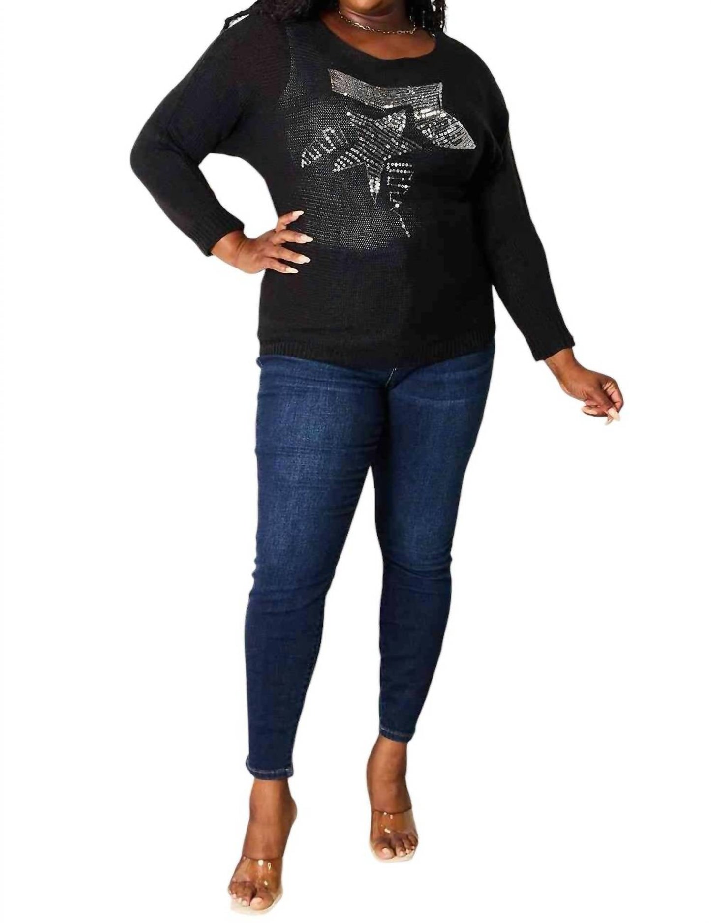 Double Take - Shimmering Sequin Dolman Sweater
