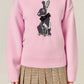 2.7 August Apparel - Bunny Rhinestone Bow Sweater