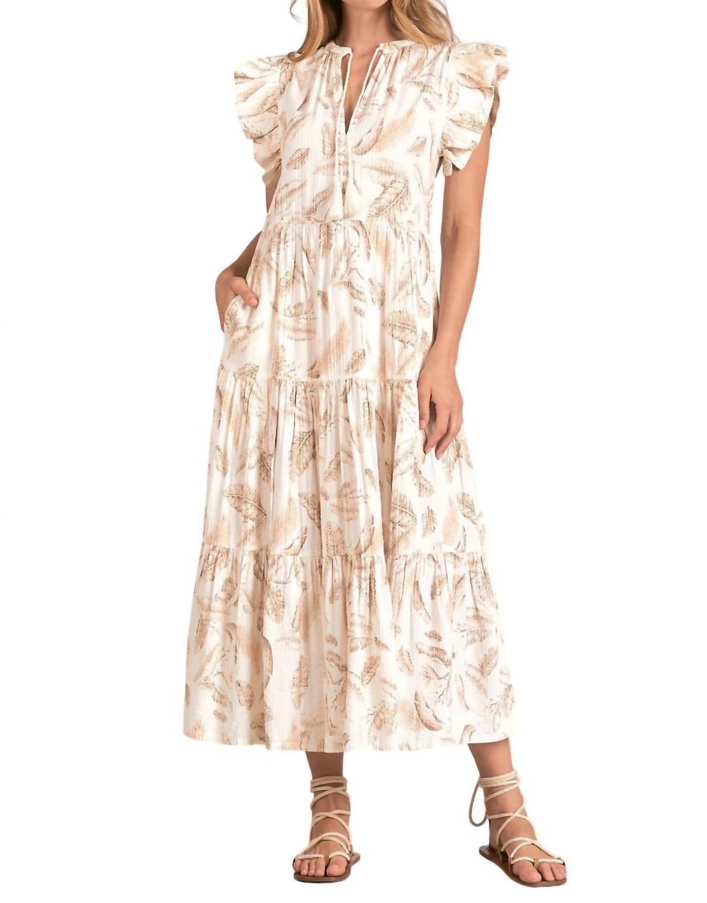 Elan - Venice Ruffle Maxi Dress