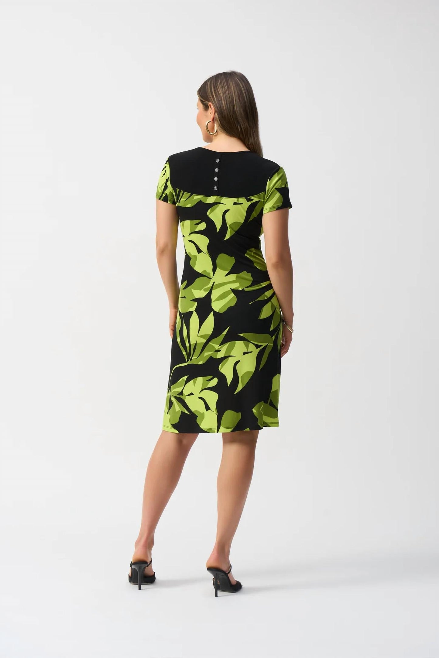 Joseph Ribkoff - Tropical Print Short Sleeve A-line Dress