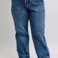 Judy Blue - High Waist Drawstring Wide Leg Jeans