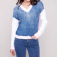 Charlie B - Drop Shoulder V Neck Sweater