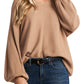 1.state Women's Rib-Knit Bubble Sleeve Long Sleeve Sweater
