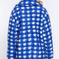 Active Usa - Double Breasted Check Print Boucle Fleece Coat