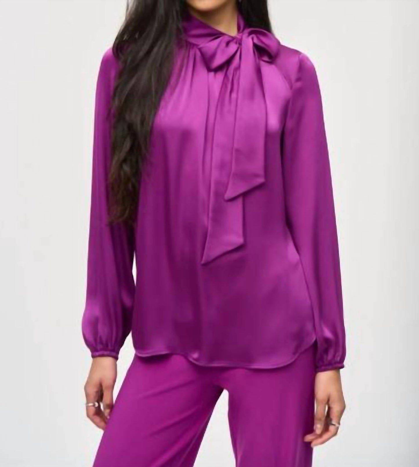 Joseph Ribkoff - Satin Bow Neckline Blouse