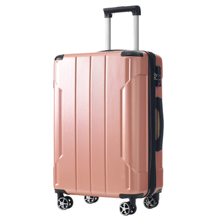 24" Hardshell  Expandable ABS Spinner Luggage (Rose Pink)