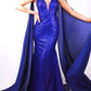 Ava Presley - Fitted Sequin Evening Gown With Cascading Sash