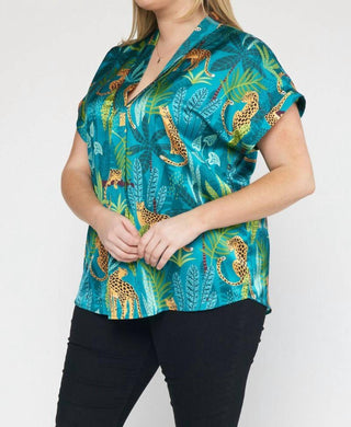 Entro - Top com decote em V e punhos enrolados permanentes