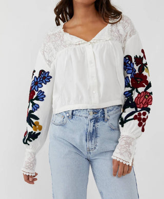 Free People - Blusa Popeline Floral