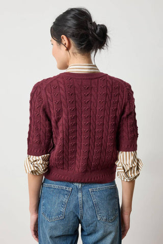 Lilla P - Short Sleeve Cardigan Sweater
