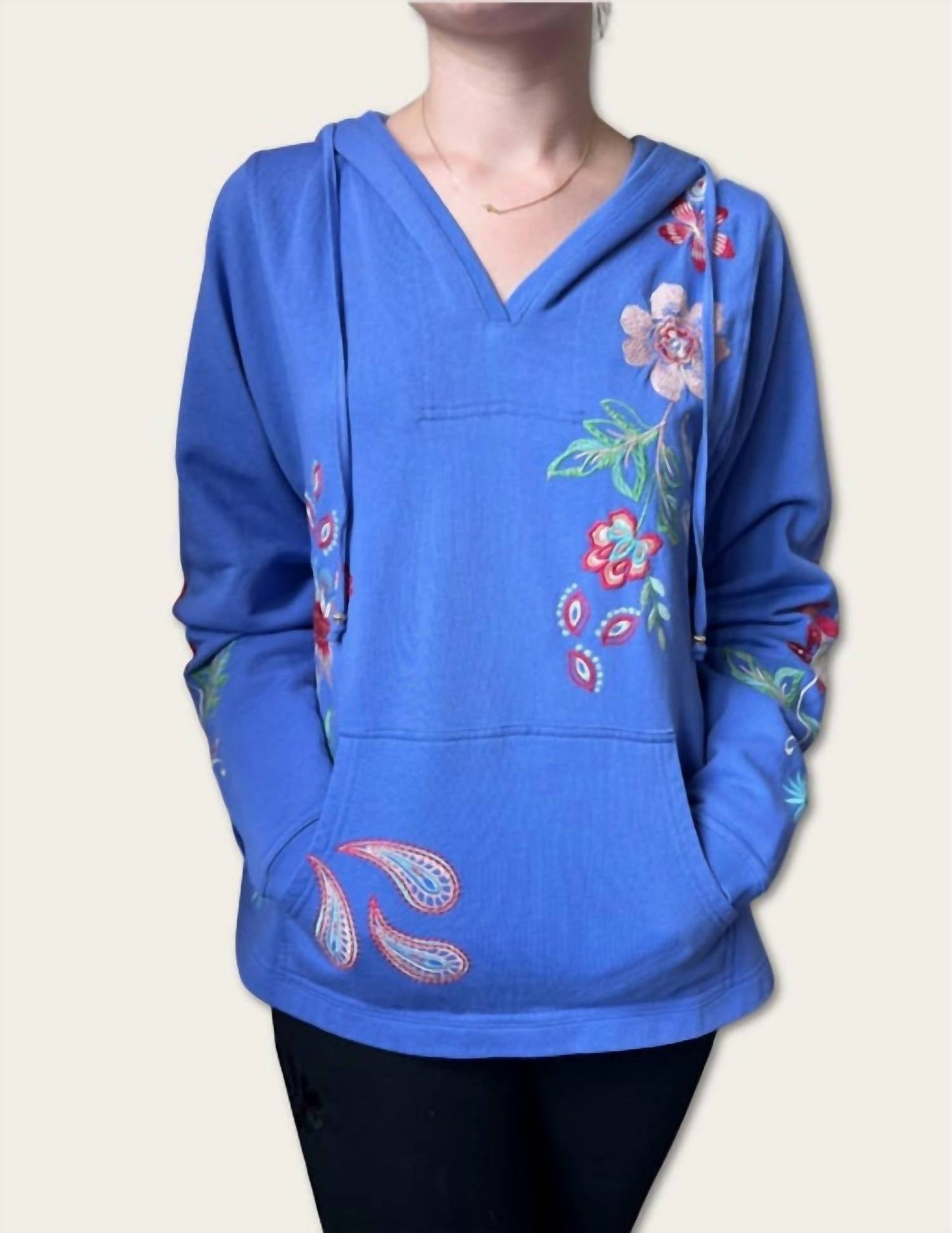 Johnny Was - FRENCH TERRY HOODED SWEATSHIRT FREYDE