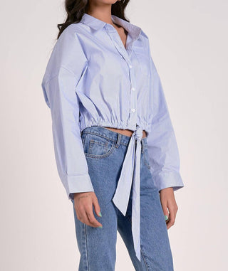 Elan - Blusa listrada com amarração frontal