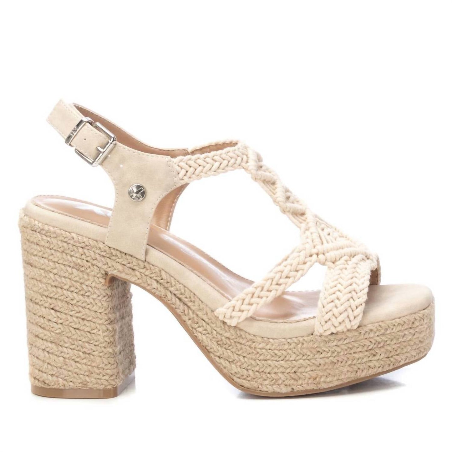 Xti - WOMEN'S HEELED JUTE PLATFORM SANDALS