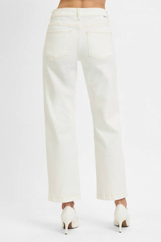 Risen - Tummy Control Mid Rise Ankle Straight Jeans