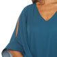 Joseph Ribkoff - Statement Slit Sleeve V-neck Relaxed Top