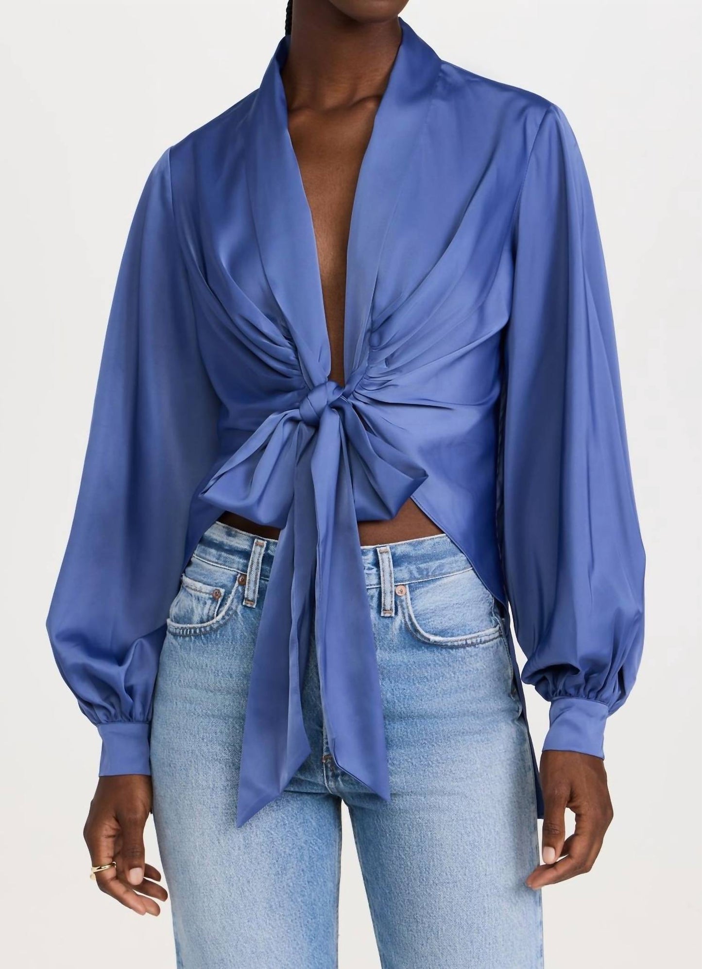 Susana Monaco - Matte Satin Tie Blouse