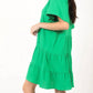 Very J - Texture V-neck Ruffled Tiered Dress