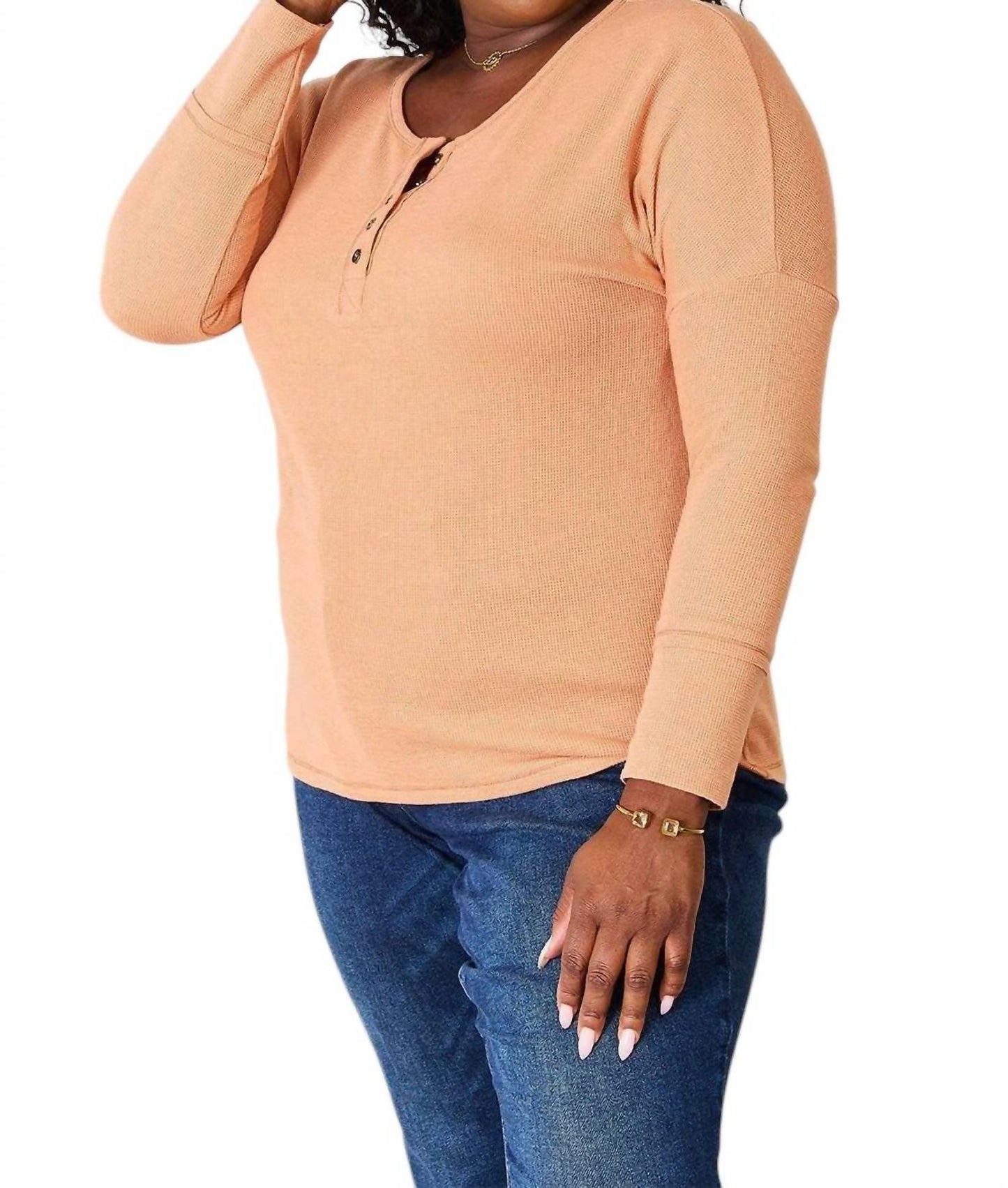 Basic Bae - Sophisticated Comfort Half Button Blouse