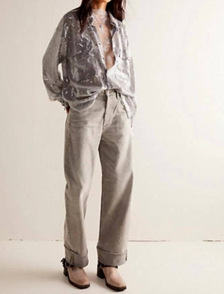Blusa de botões Free People - Disco Margartia