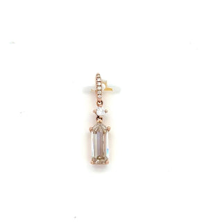 Aamiaa - 0.90 Carat Natural Diamond Emerald Cut Drop Pendant