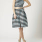 Topshop - Striped A Line Scuba Skirt
