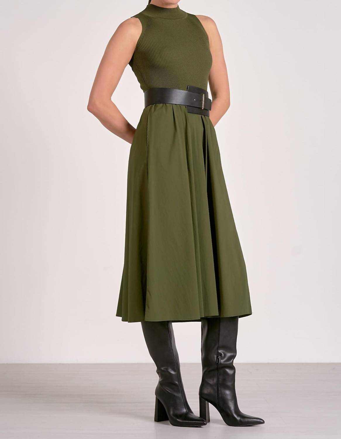 Elan - Elsie Mixed Media Maxi Dress