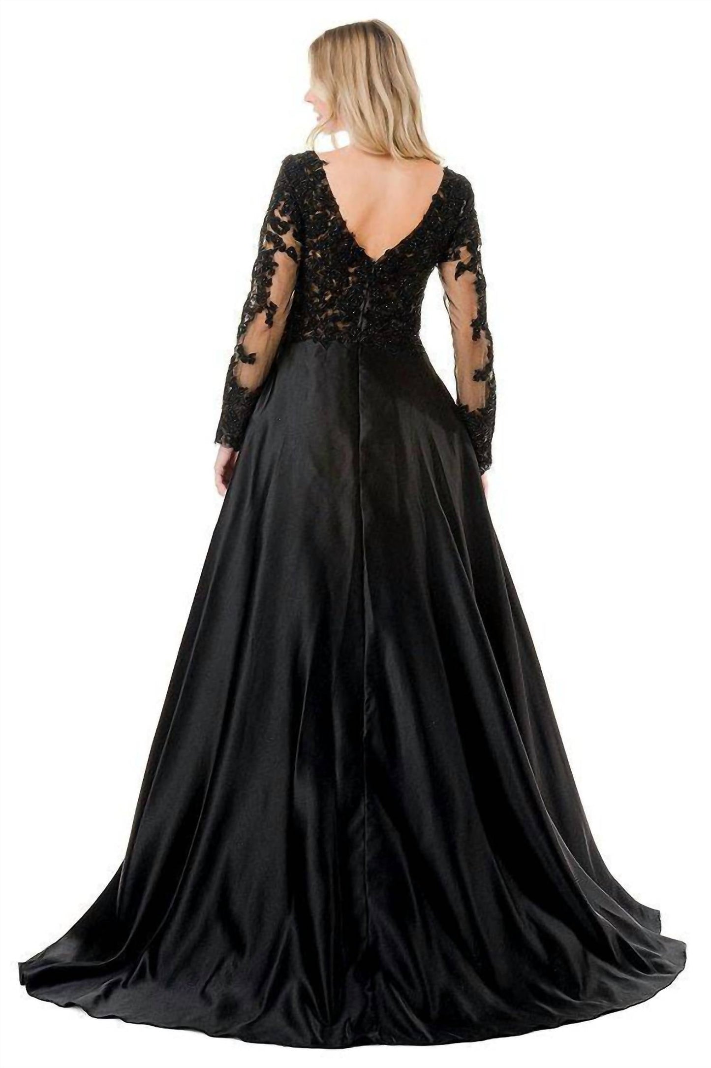 Coya Collection - Long Sleeve Satin Ball Gown