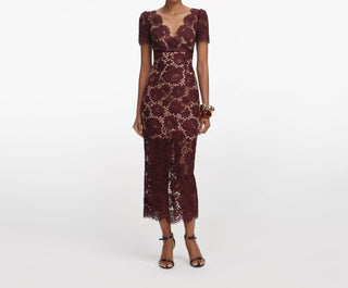 Self-Portrait - Floral Lace Midi Dress