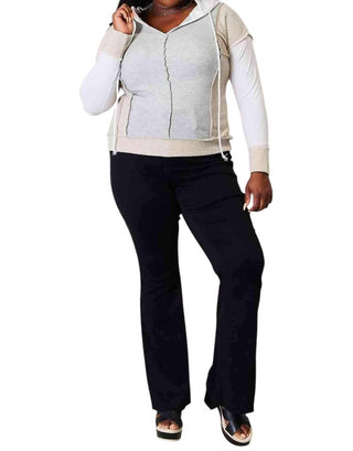 Double Take - Moletom com capuz em blocos de cores chiques e detalhes de costura