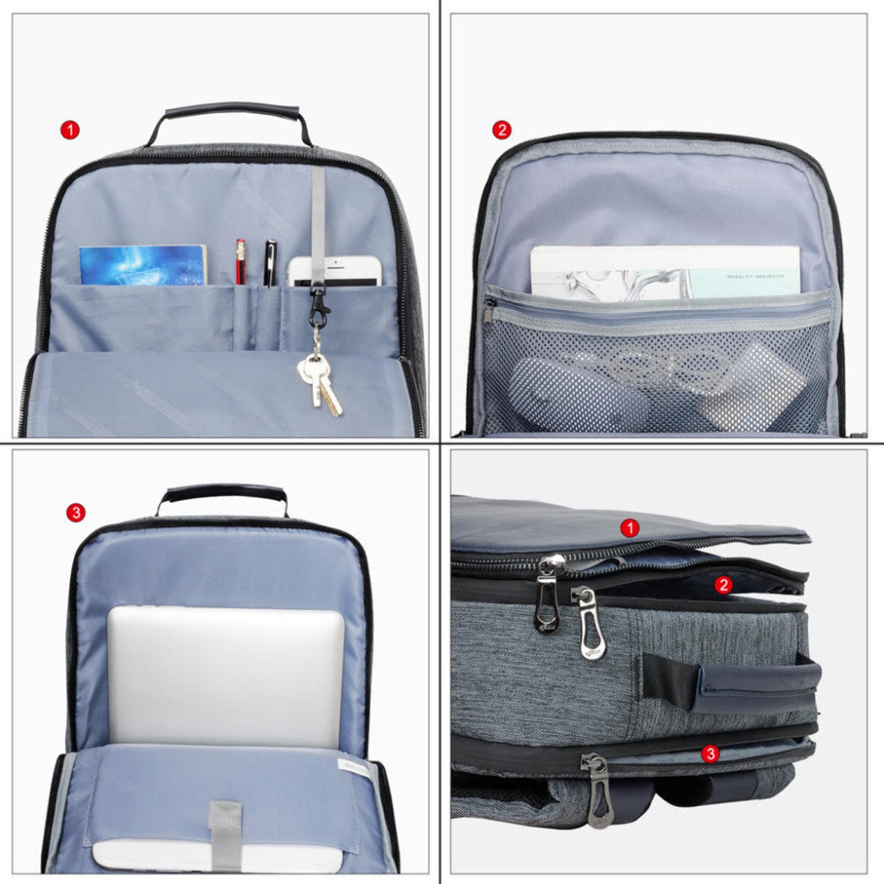 Mochila de viagem Ebox Classic com compartimento para laptop e armazenamento para tablet de 15,6"