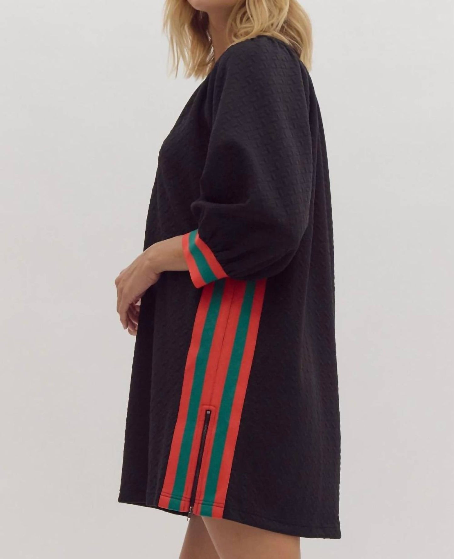Entro - Sporty Side Stripe Pullover Mini Dress