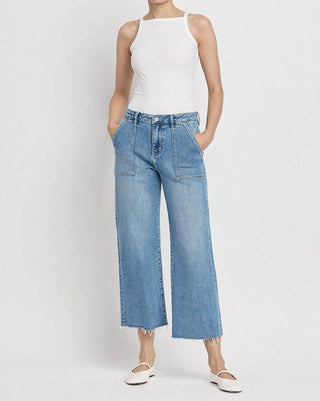 Lovervet - High Rise Utility Wide Leg Jeans