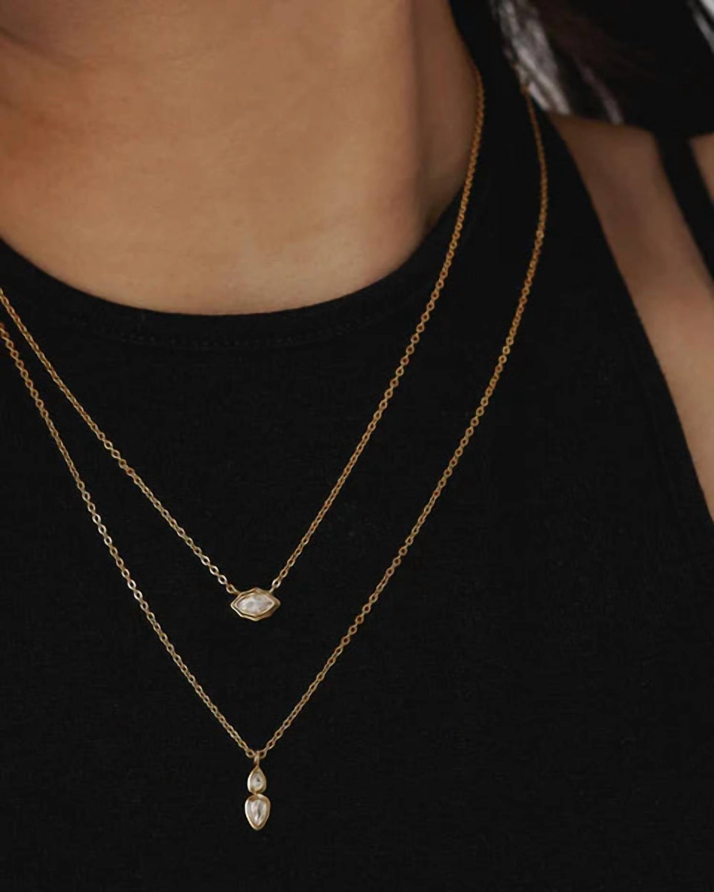 Luv Aj - Women's Stellar Bezel Charm Necklace Set