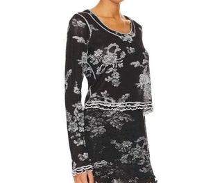 Free People - Camiseta Garner de manga comprida